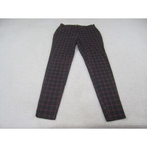 Faded Glory Pants Womens Medium Blue Red Plaid Casual Tapered‎ Leg Stretch